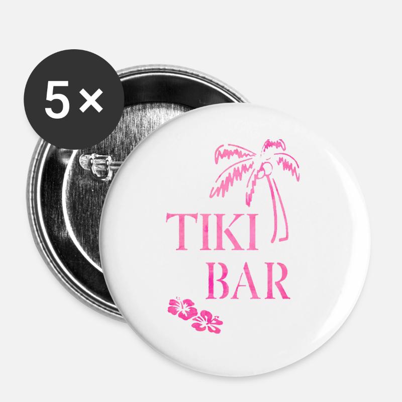 Tiki bar - Buttons large 2.2''/56 mm (5-pack) - white