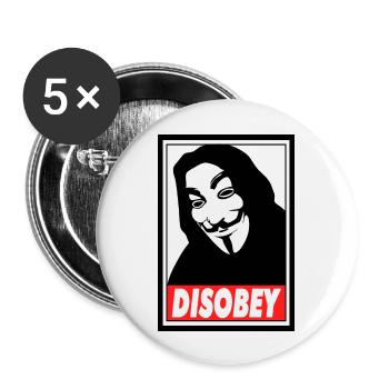 discobey anonymous - Lot de 5 grands badges (56 mm) - blanc - Devant