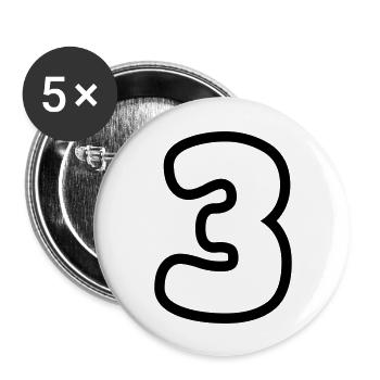 3 - Buttons groß 56 mm (5er Pack) - Weiß - Vorne