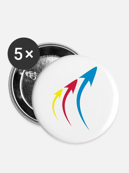 pfeile formen symbole - Buttons groß 56 mm (5er Pack) - Weiß