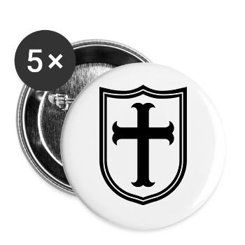 templar knight - Buttons large 2.2''/56 mm (5-pack) - white - Front