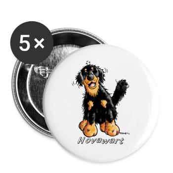 Mignon Hovawart Chien - Lot de 5 grands badges (56 mm) - blanc - Devant