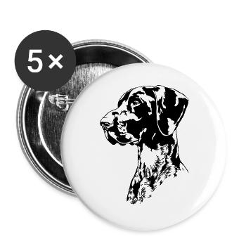 GERMAN SHORT HAIR Hunting dog Wilsigns Hunting dogs - Buttons large 2.2''/56 mm (5-pack) - white - Front