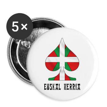 basque poker 2 - Lot de 5 grands badges (56 mm) - blanc - Devant