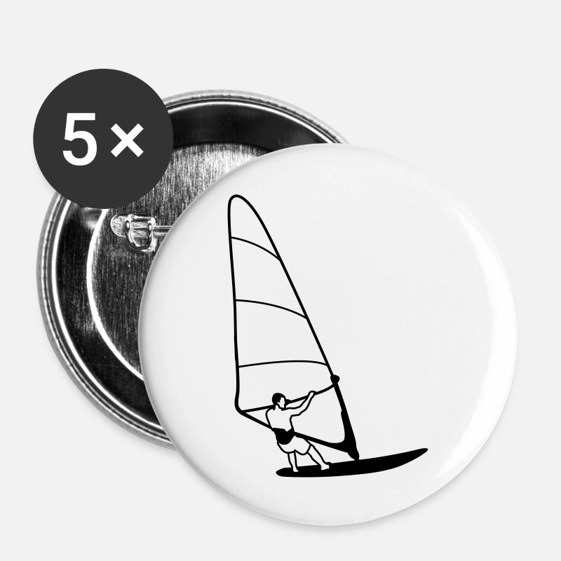 windsurfer - Buttons large 2.2''/56 mm (5-pack) - white