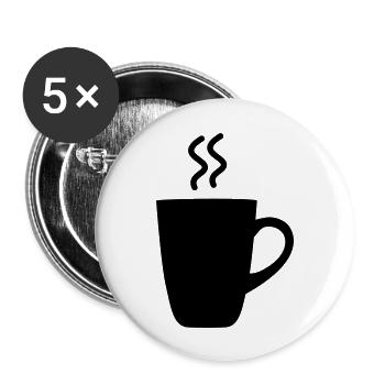 Kaffeebecher - Buttons groß 56 mm (5er Pack) - Weiß - Vorne
