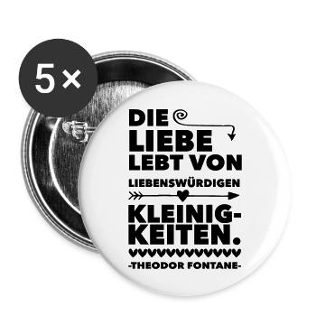 Die Liebe - Buttons groß 56 mm (5er Pack) - Weiß - Vorne