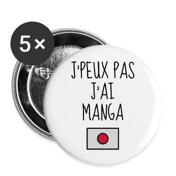 Manga Costume Geek Anime Japan Comics - Buttons large 2.2''/56 mm (5-pack) - white - Front