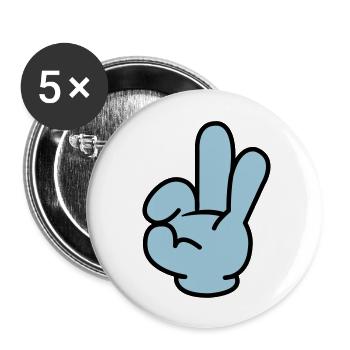 hand_comic_02 - Lot de 5 grands badges (56 mm) - blanc - Devant