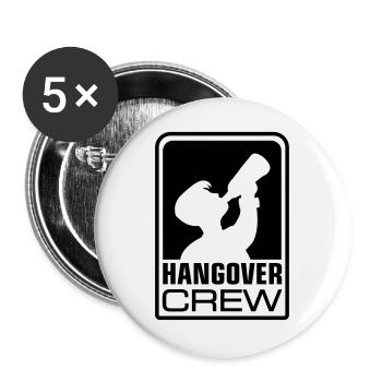 hangover crew logo - Buttons groß 56 mm (5er Pack) - Weiß - Vorne
