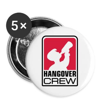 hangover crew logo - Buttons groß 56 mm (5er Pack) - Weiß - Vorne