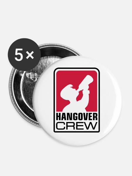 hangover crew logo - Buttons groß 56 mm (5er Pack) - Weiß