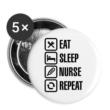 Eat Sleep Nurse Repeat - Buttons large 2.2''/56 mm (5-pack) - white - Front