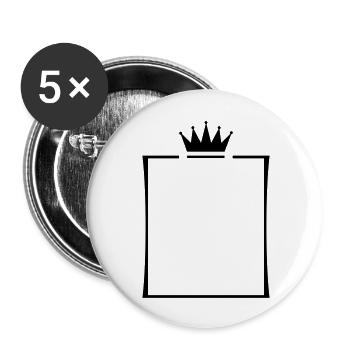 rahmen krone - Buttons groß 56 mm (5er Pack) - Weiß - Vorne