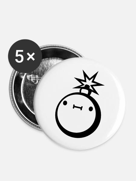 clipart suesse bombe - Buttons groß 56 mm (5er Pack) - Weiß