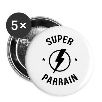 Onkel / Tante / Vetter / Cousin / Kusine - Buttons groß 56 mm (5er Pack) - Weiß - Vorne