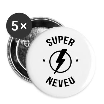 Nichte / Neffe / Onkel / Tante - Buttons groß 56 mm (5er Pack) - Weiß - Vorne