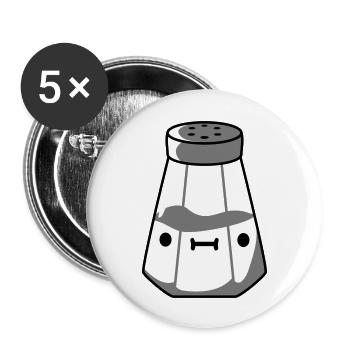 Salière avec visage - Lot de 5 grands badges (56 mm) - blanc - Devant