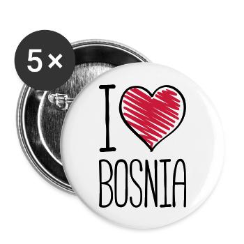 i love bosnia design - Buttons groß 56 mm (5er Pack) - Weiß - Vorne