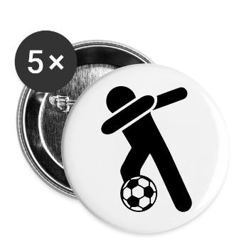 dabbing fussball - Buttons groß 56 mm (5er Pack) - Weiß - Vorne