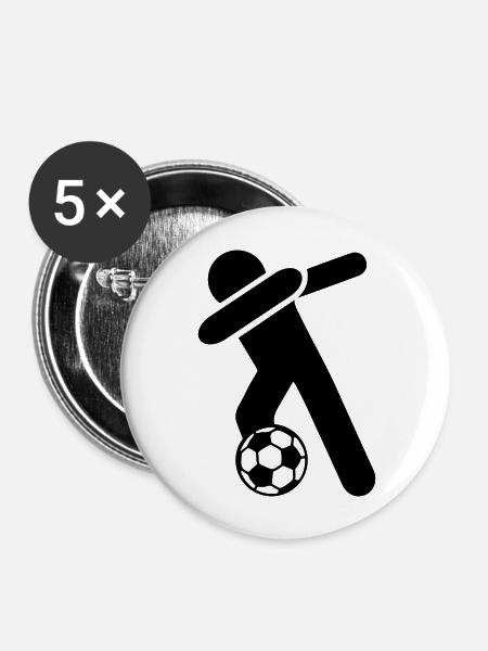 dabbing fussball - Buttons groß 56 mm (5er Pack) - Weiß