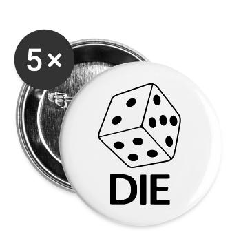 Die Dice - Buttons large 2.2''/56 mm (5-pack) - white - Front