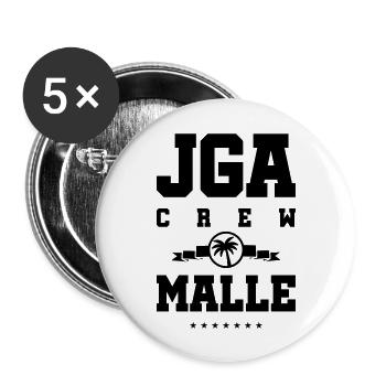 jga malle crew - Buttons groß 56 mm (5er Pack) - Weiß - Vorne