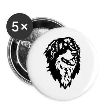 Hovawart Kopf - Buttons groß 56 mm (5er Pack) - Weiß - Vorne