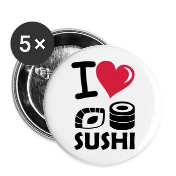 i_love_sushi - Buttons groß 56 mm (5er Pack) - Weiß - Vorne