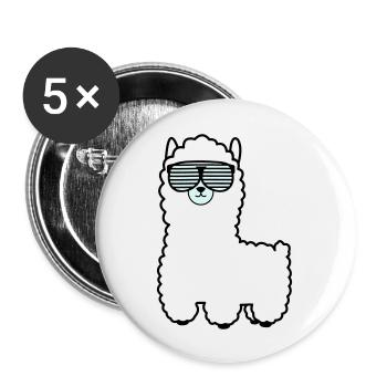 lama_002 - Buttons groß 56 mm (5er Pack) - Weiß - Vorne