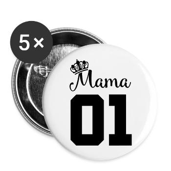 mama 01 - Buttons groß 56 mm (5er Pack) - Weiß - Vorne