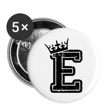 buchstabe_e_king - Buttons groß 56 mm (5er Pack) - Weiß - Vorne