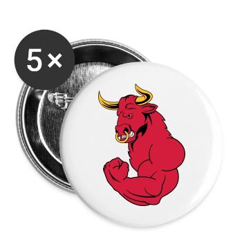 starker_stier_02 - Lot de 5 grands badges (56 mm) - blanc - Devant