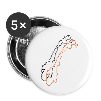 norway map - Buttons groß 56 mm (5er Pack) - Weiß - Vorne