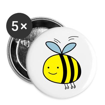 comic_biene_002 - Buttons large 2.2''/56 mm (5-pack) - white - Front