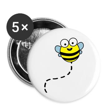 lustige_biene_02 - Buttons large 2.2''/56 mm (5-pack) - white - Front