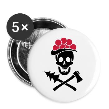 Black Forest Skull Bollenhut Axe - Pure Heimat - Buttons large 2.2''/56 mm (5-pack) - white - Front