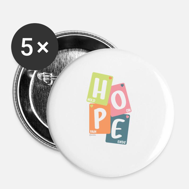 Hope - Buttons large 2.2''/56 mm (5-pack) - white