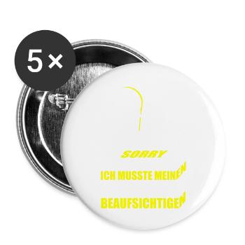 Lustiger 3D Drucker Spruch 3D-Druck Sprüche - Buttons groß 56 mm (5er Pack) - Weiß - Vorne