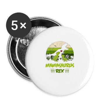 Nettes Mamasaurus Rex 2020 Geschenk für Mütter - Buttons groß 56 mm (5er Pack) - Weiß - Vorne