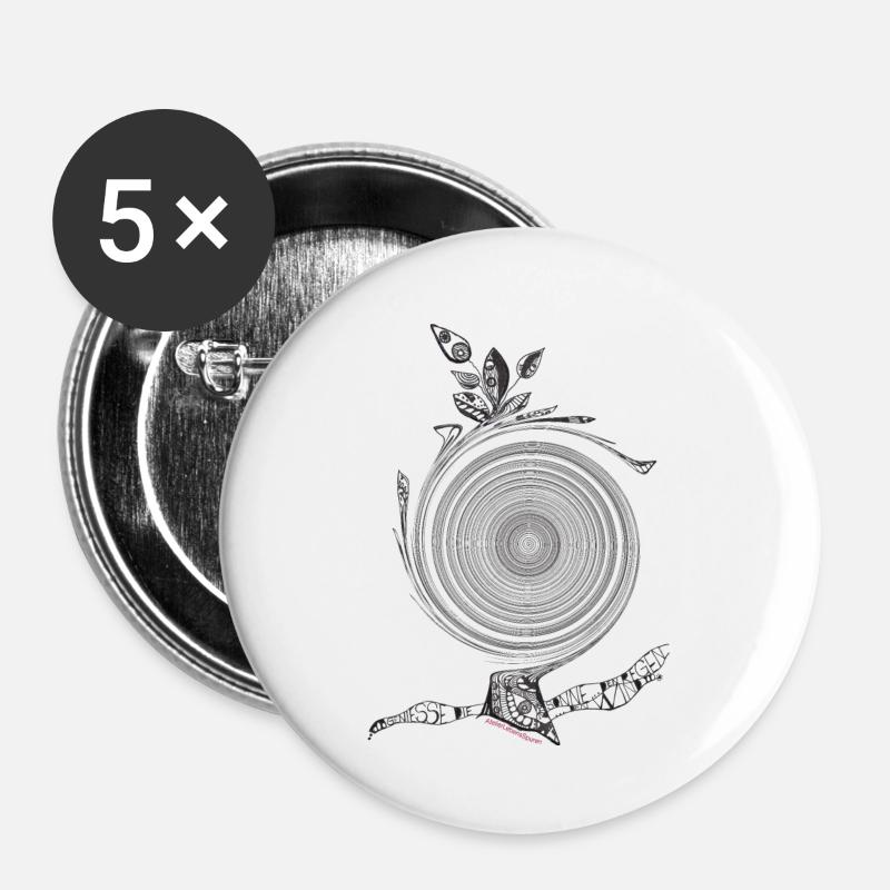 Power from the middle - Buttons large 2.2''/56 mm (5-pack) - white