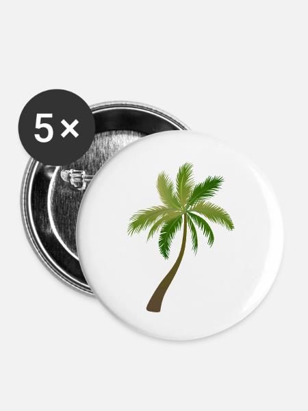 palm tree palm palms - Buttons large 2.2''/56 mm (5-pack) - white