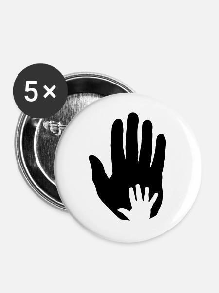 Baby Hand in Hand - Buttons groß 56 mm (5er Pack) - Weiß