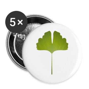 juicy green ginkgo leaf with bright lines - Buttons large 2.2''/56 mm (5-pack) - white - Front