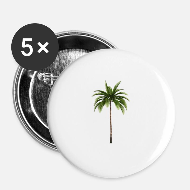 Palm tree - Buttons large 2.2''/56 mm (5-pack) - white