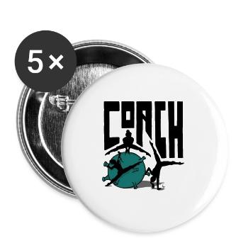 Turnen Corona Coach Handstand Sport - Buttons groß 56 mm (5er Pack) - Weiß - Vorne