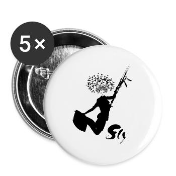 Fly kitesurfing - Buttons large 2.2''/56 mm (5-pack) - white - Front