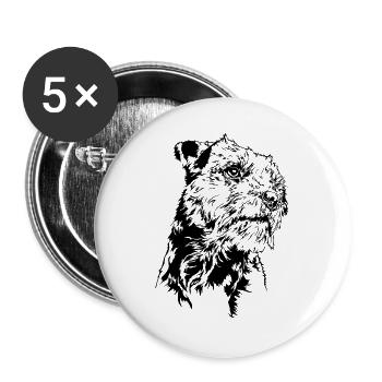 BORDER TERRIER Chien Chien Wilsigns - Lot de 5 grands badges (56 mm) - blanc - Devant