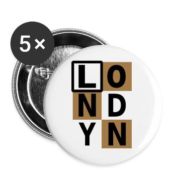 London - Buttons groß 56 mm (5er Pack) - Weiß - Vorne