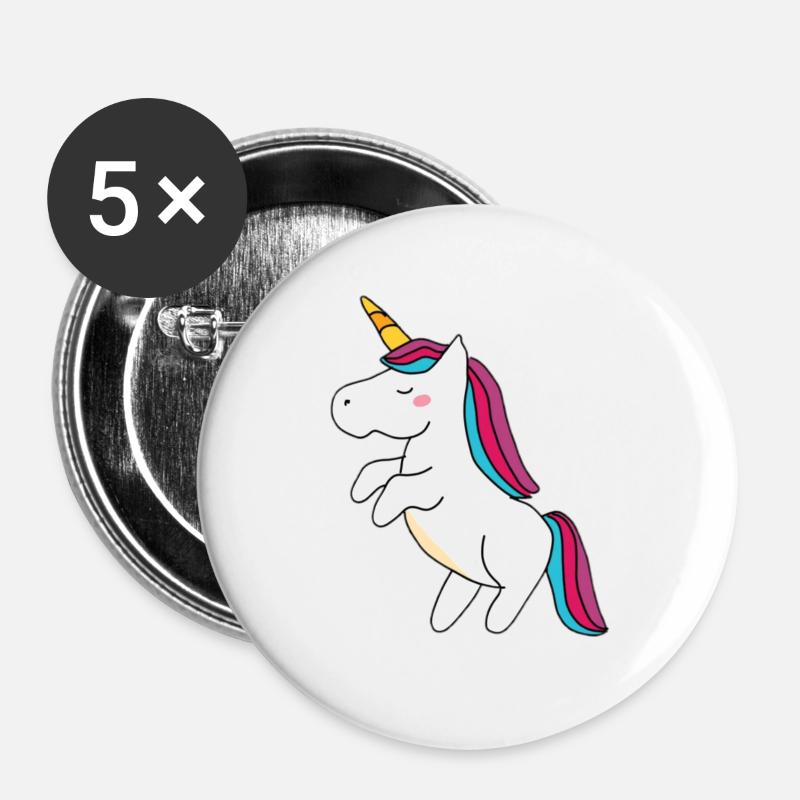 unicorn - Buttons large 2.2''/56 mm (5-pack) - white
